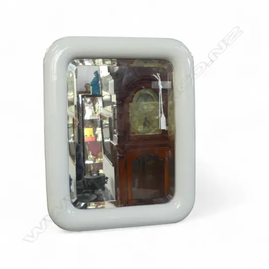HEAVY WHITE CERAMIC WALL MIRROR 490x390mm