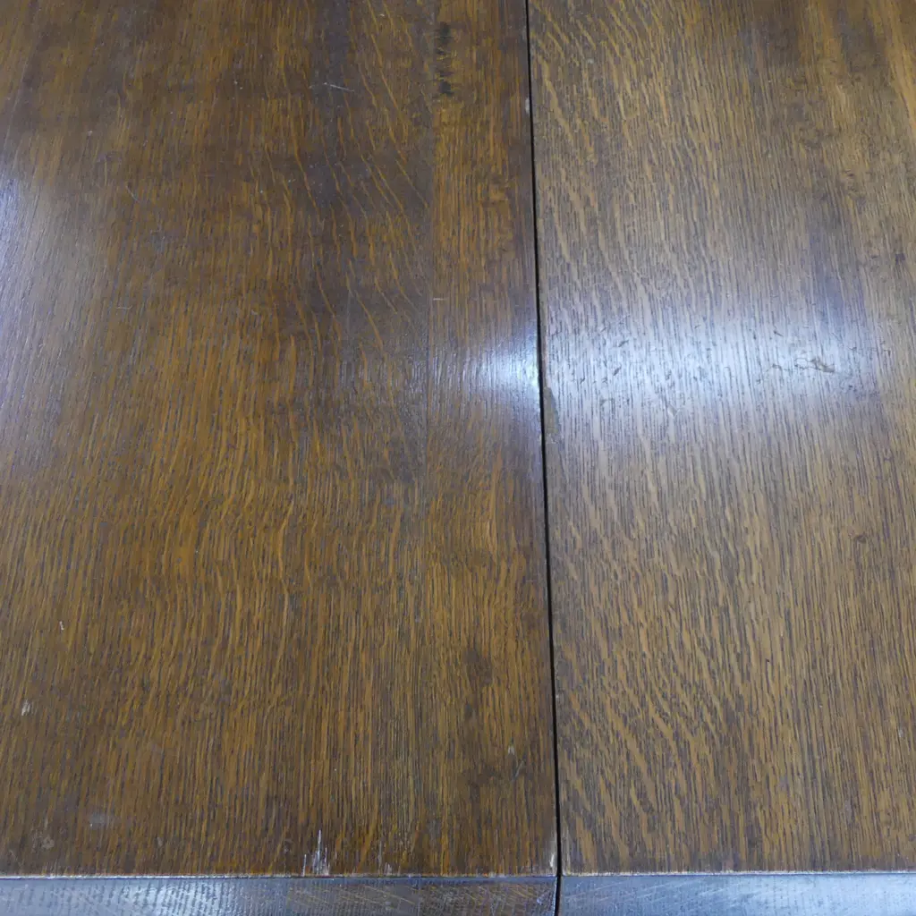 VICTORIAN OAK D-END DINING TABLE w. 2 LEAVES & CRANK 2730x1245x735mm (MAX SIZE) Image 1++