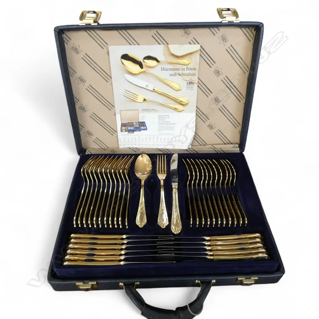 CASED SOLINGEN 24CT GP CUTLERY SET Image 1++