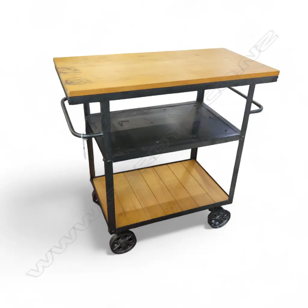INDUSTRIAL STYLE KITCHEN TROLLEY 805x400x780mm Image 1++