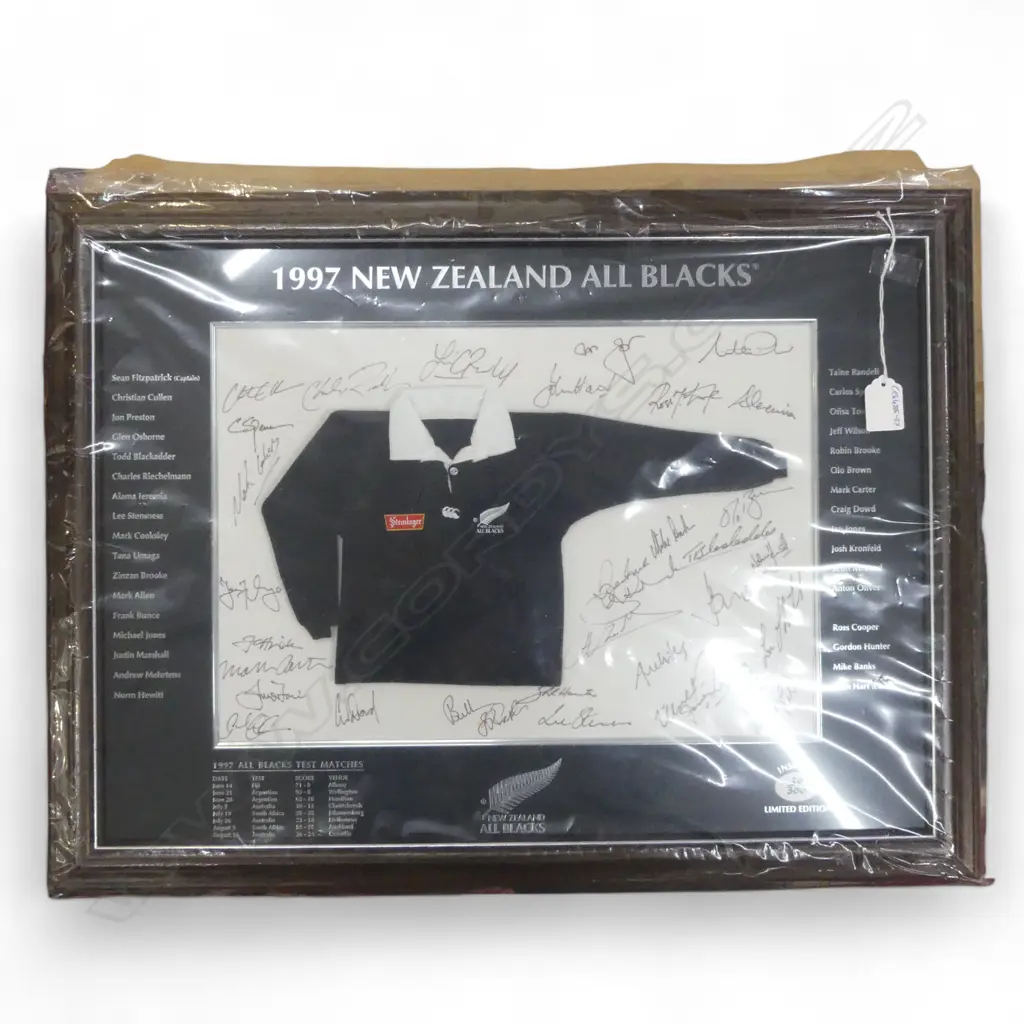 FRAMED 1997 ALL BLACKS RUGBY SHIRT Ed.26/300 480x620mm including framed Image 1++
