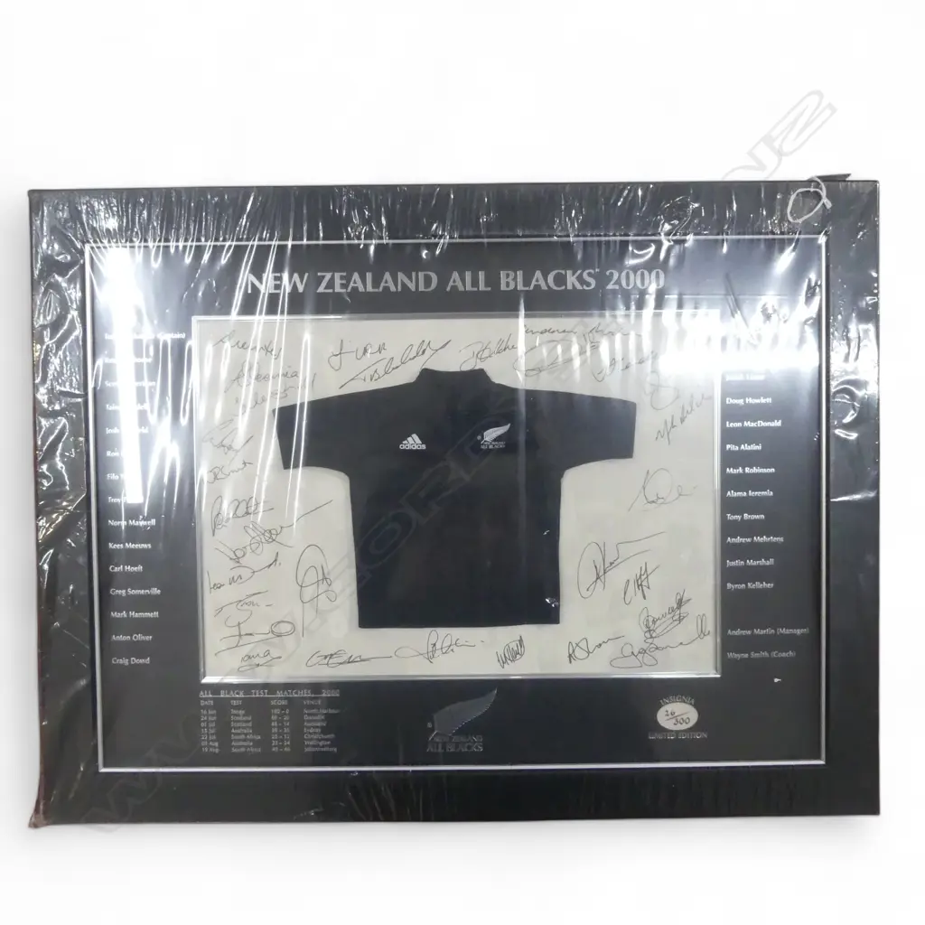 FRAMED 2000  ALL BLACKS RUGBY SHIRT Ed.26/300 480x620mm including framed Image 1++