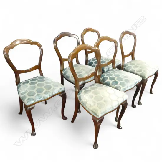 6 VICTORIAN STYLE BALLOON BACK DINING CHAIRS