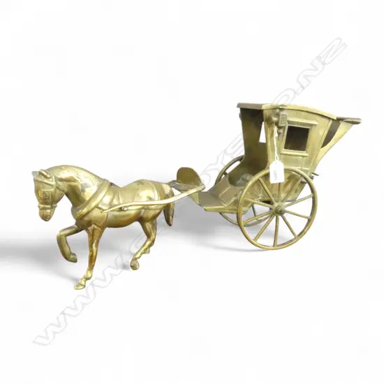 BRASS HORSE & CARRIAGE L.570mm
