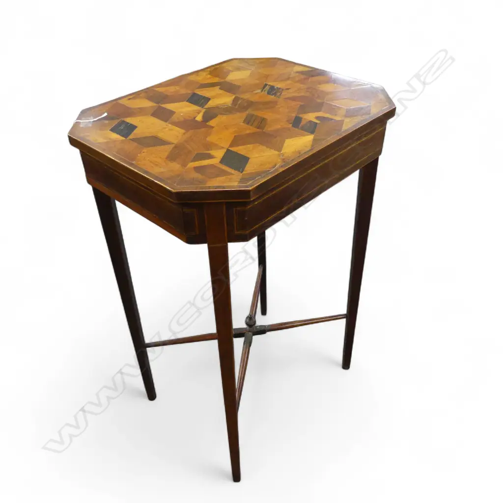 ANTIQUE INLAID SEWING TABLE 505x400x740mm Image 1++
