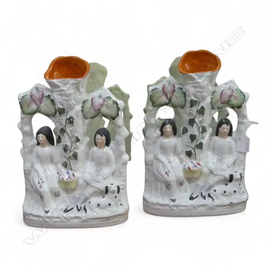 PR VICTORIAN FLAT BACK SPILL VASES H.320mm