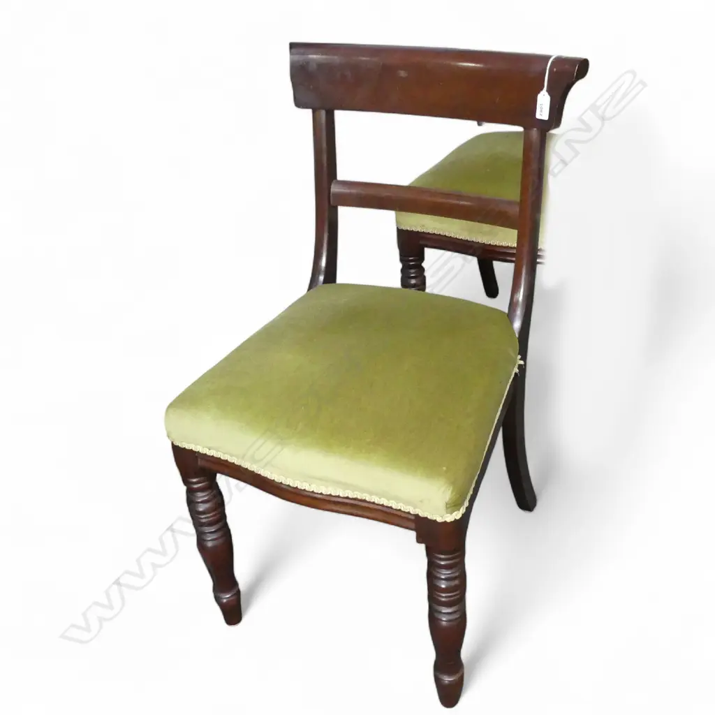 20thC William IV style set 7 blade back dining chairs Image 1++