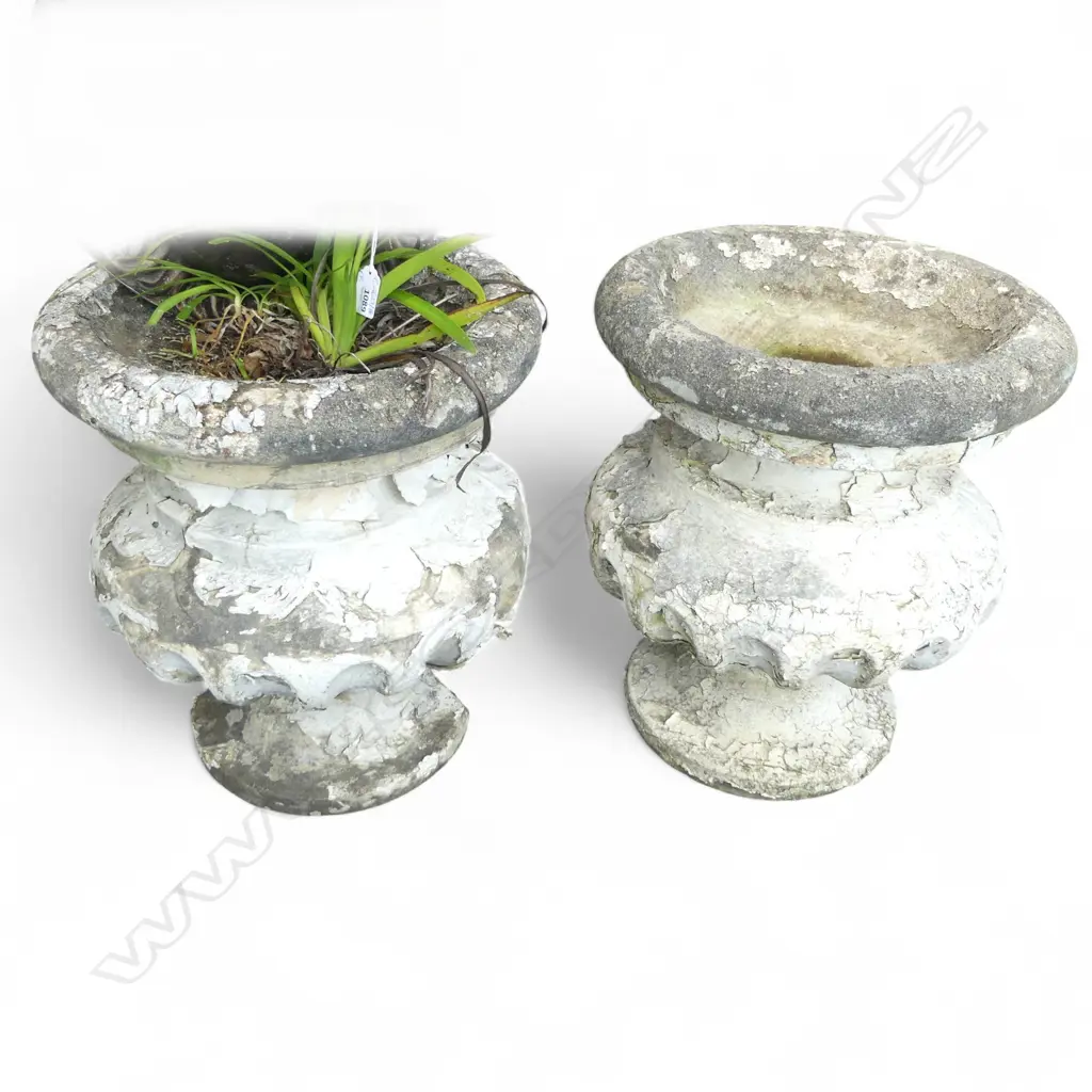 PR CONCRETE PLANT POTS, 1 w. PART OF BASE MISSING H.470mm Image 1++