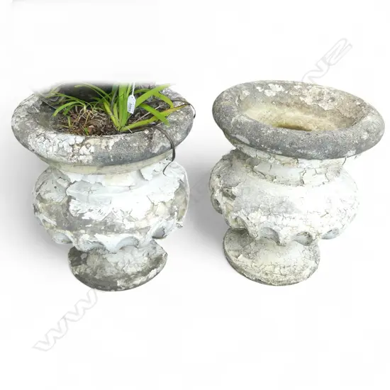 PR CONCRETE PLANT POTS, 1 w. PART OF BASE MISSING H.470mm