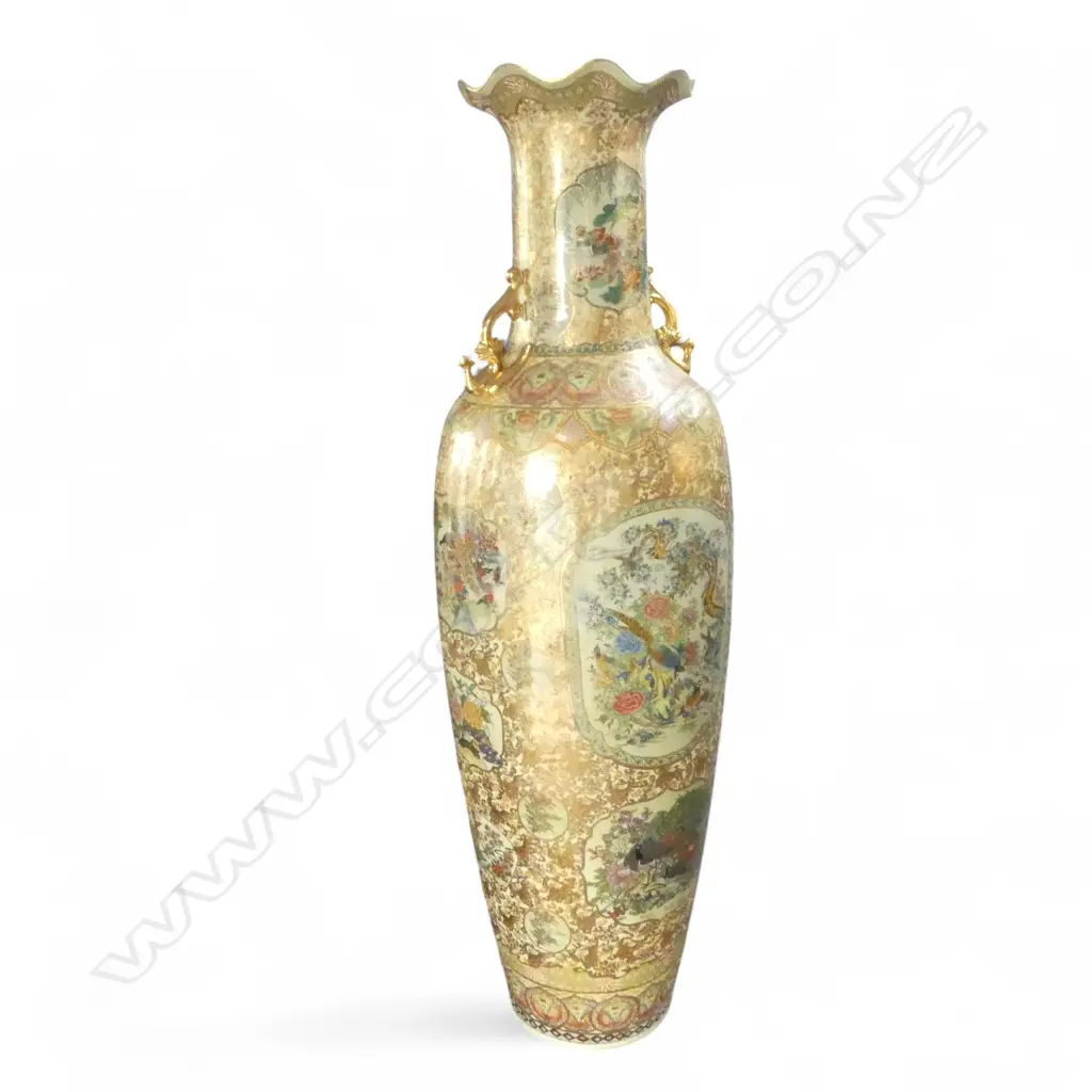 VERY LARGE ORIENTAL SATSUMA FLOOR VASE H.1830mm Image 1++