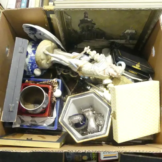 ASST. ITEMS; CHINA, ART, CASED CUTLERY ETC