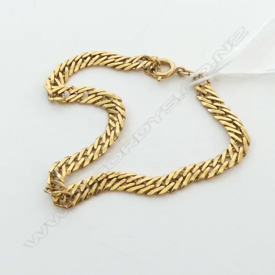 9ct YELLOW GOLD FLAT LINK BRACELET 5.3gms
