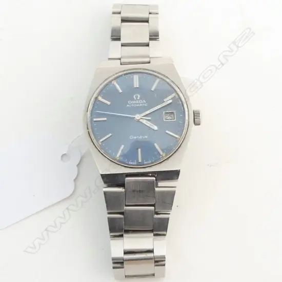 OMEGA S/STEEL GENTS AUTOMATIC “GENEVE” BLUE DIAL (NOT WORKING)