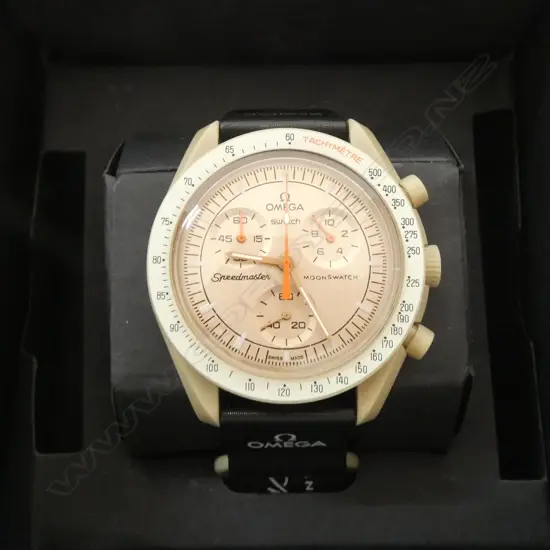 OMEGA SWATCH WRIST WATCH 'MISSION TO JUPITER' BOXED & RUNNING