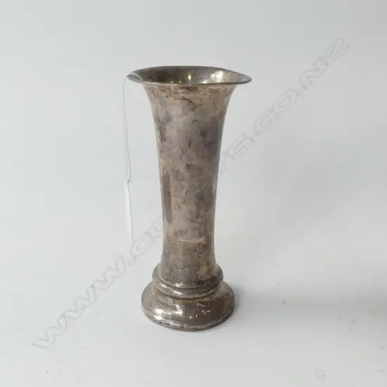 WEIGHTED STG SILVER FLUTE VASE H.140mm