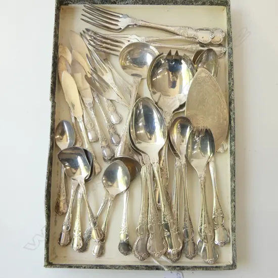 40 PIECES RODD CAMILLE SILVER PLATED CUTLERY & SERVING ITEMS