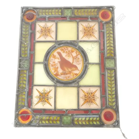 ANTIQUE LEAD GLASS WINDOW 425x345mm