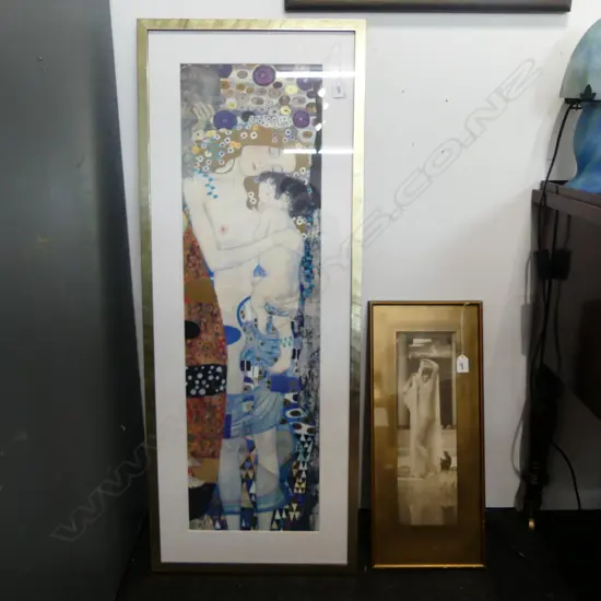 2 PRINTS; KLIMT THE THREE AGES OF WOMAN 920x265mm, VENUS DE MILO 405x125mm
