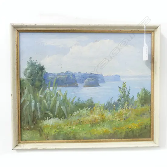 KARL SIM, COASTAL LANDSCAPE, OIL ON BOARD, SIGNED & DATED 1939, 240 x 290mm