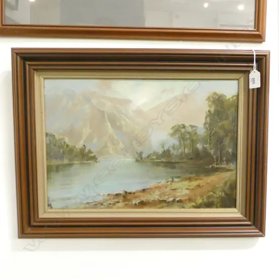 FRANCIS OTTO BIANCHI 'LAKE WAKATIPU' OIL ON BOARD 275x400mm