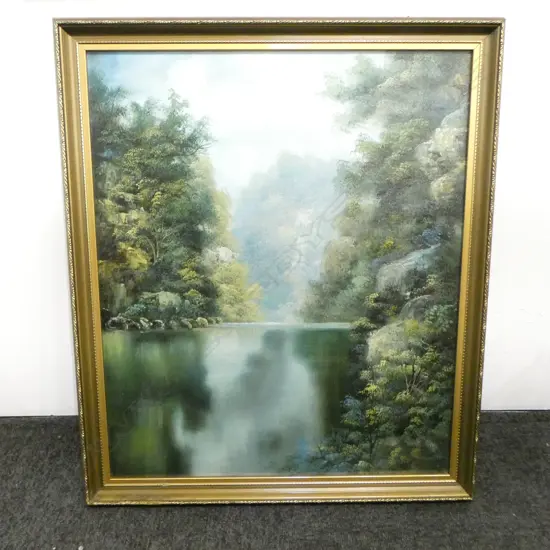 C. H. HOWARTH, WHANGANUI RIVER, OIL ON BOARD 600x505mm