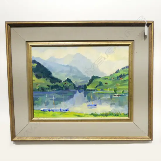 SIGNED LANDSCAPE, OIL ON BOARD, 290x390mm