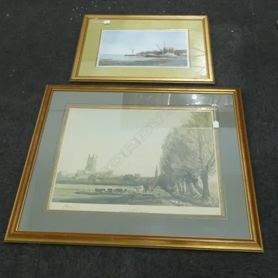 PETER DE WINT 'GLOUCESTER FROM THE MEADOWS' PRINT 500x640mm & MCALEXANDER PRINT Ed.105/380