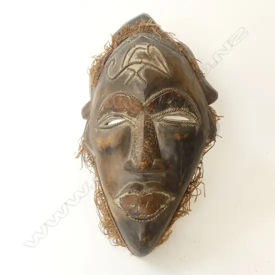 CARVED WOODEN AFRICAN MASK - BOULE IVORY COAST H.390mm
