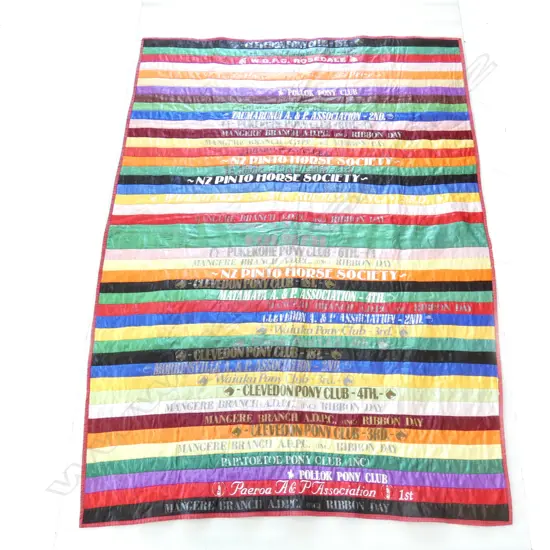BLANKET MADE FROM PONY CLUB RIBBONS 1500x1060mm