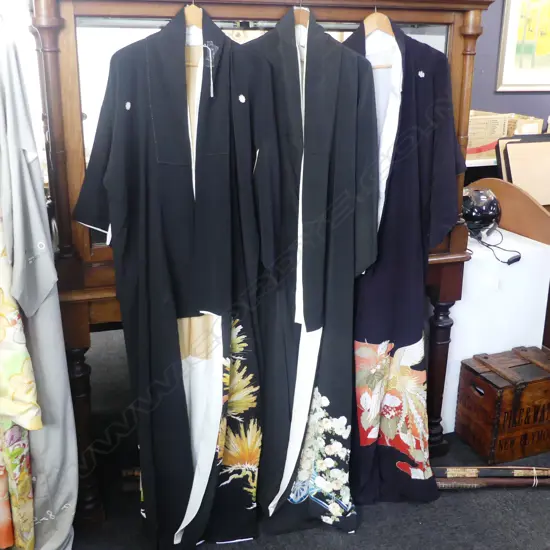 3 BLACK KIMONO / YUKATA JACKETS