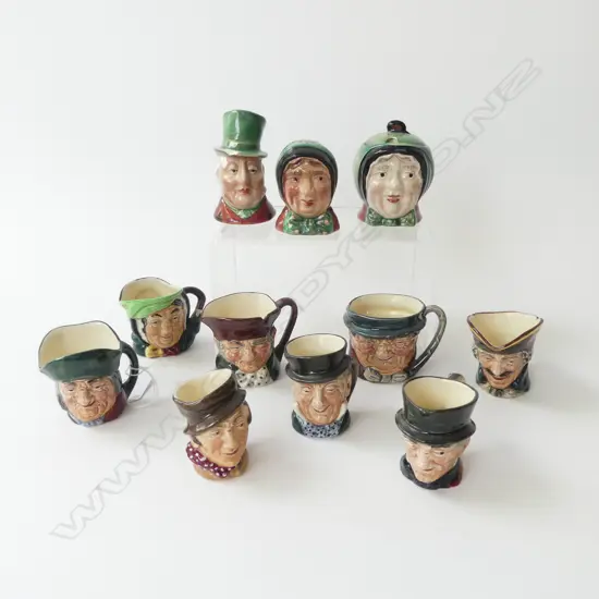 8 ROYAL DOULTON CHARACTER JUGS, 3 BESWICK CHARACTER CONDIMENTS (FAULTS)