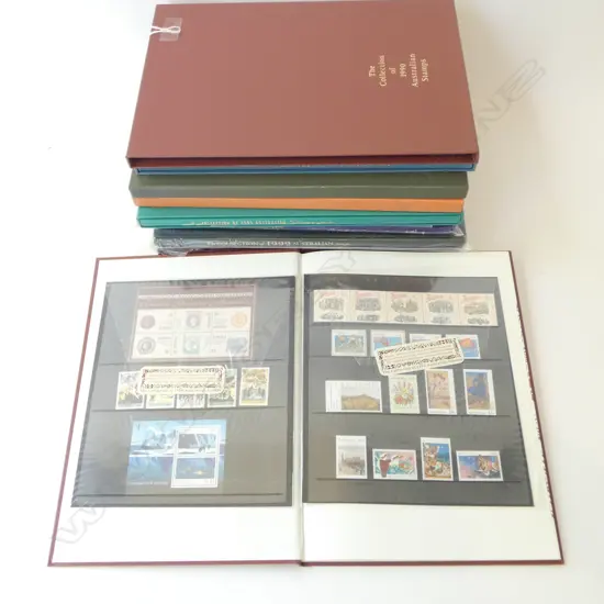 8 BOX SETS 'THE COLLECTION of AUSTRALIAN STAMPS'; ALBUM & STAMPS, 1987,1990-94,98,99 & KOREA POST YEARBOOK