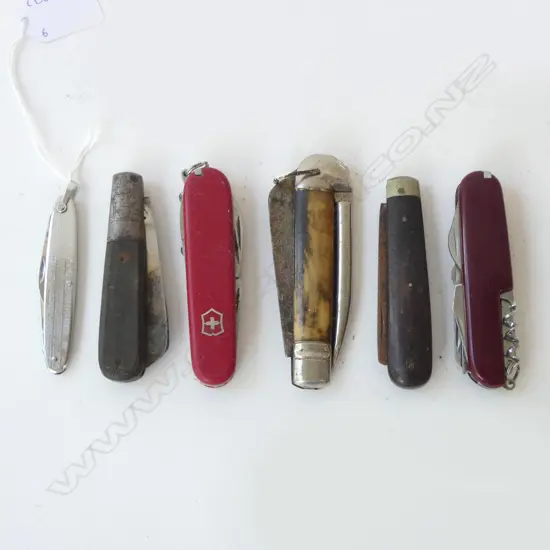 6 ASST VINTAGE POCKETKNIVES Incl SWISS KNIFE