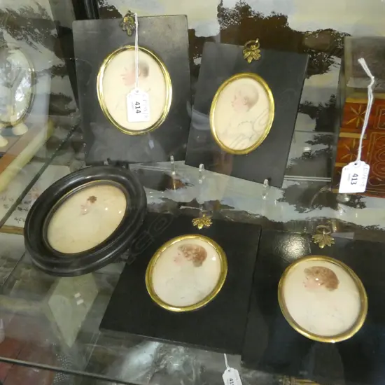 FAMILY OF 5 MINIATURES; HUSBAND & WIFE + 3 CHILDREN