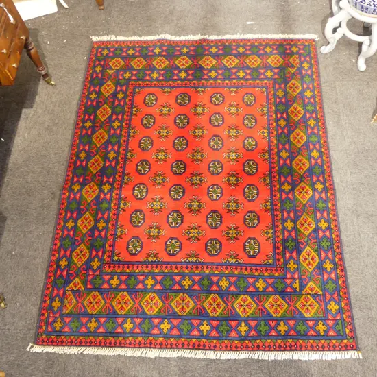 HAND KNOTTED WOOL PILE RUG 1940x1520mm
