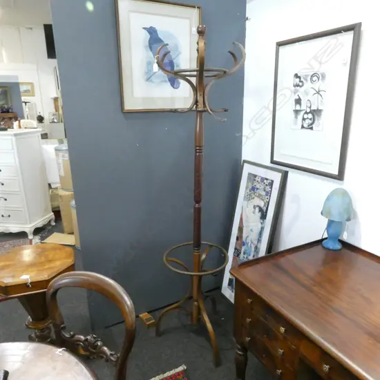 BENTWOOD STYLE COATSTAND WITH SWIVEL TOP H 1830 mm