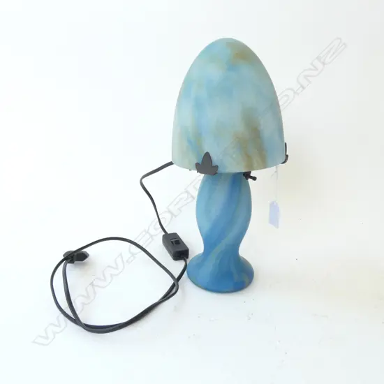 VINTAGE STYLE BLUE GLASS TABLE LAMP H.320mm 'VIANNE'