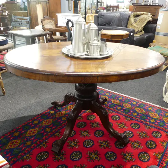 VICTORIAN INLAID MAHOGANY LOO TABLE