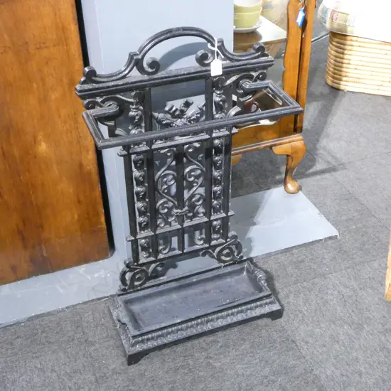 BLACK CAST IRON UMBRELLA STAND H.765mm