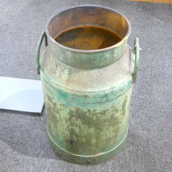 GREEN METAL CREAM / MILK CAN H.530mm
