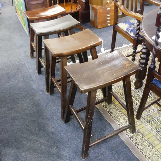 4 WOODEN STOOLS H.685mm
