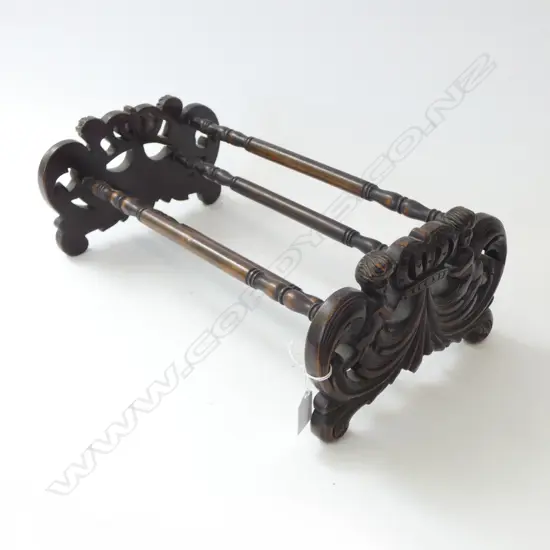 ANTIQUE CARVED WOODEN BOOK STAND W.440mm