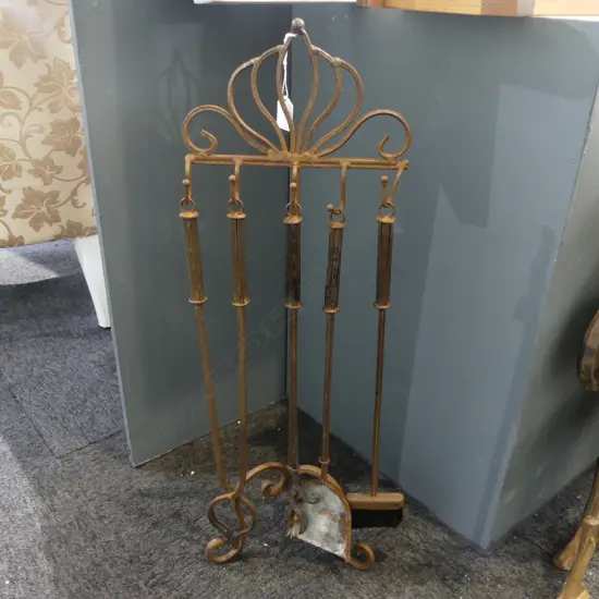 FIRE SIDE SET; 4 TOOLS + STAND H.750mm