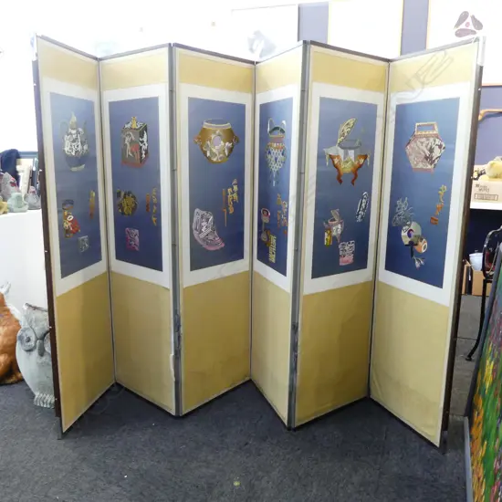 ORIENTAL 6 PANEL FOLDING SCREEN H.1460mm