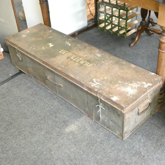 LG METAL MILITARY TRUNK 'LIEUT. R. LOWRY' 1335x395X300mm