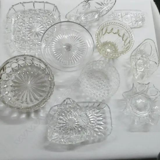 ASST. CLEAR DEPRESSION / PRESSED GLASS