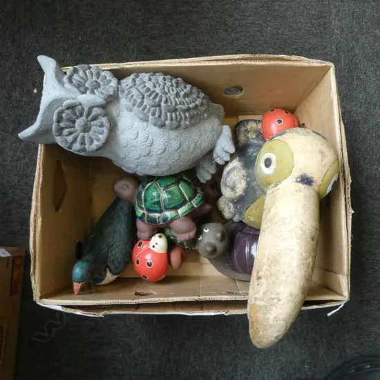 ASST. GARDEN ANIMALS; TOUCAN, OWL ETC