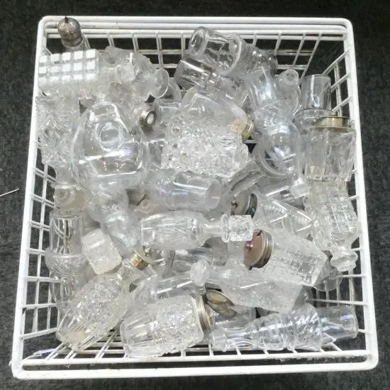 ASST. CRYSTAL CONDIMENT BOTTLES