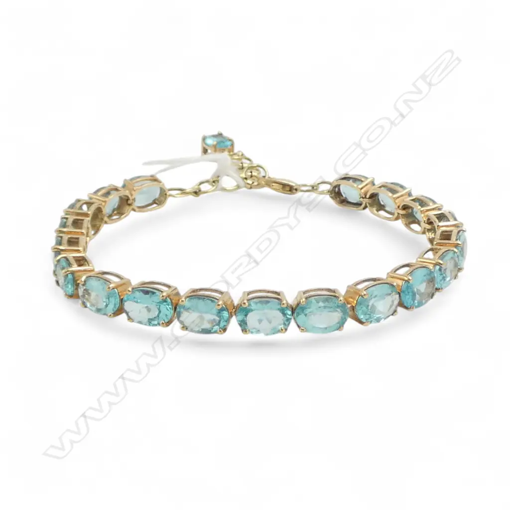 14ct GOLD & APATITE BRACELET Image 1++