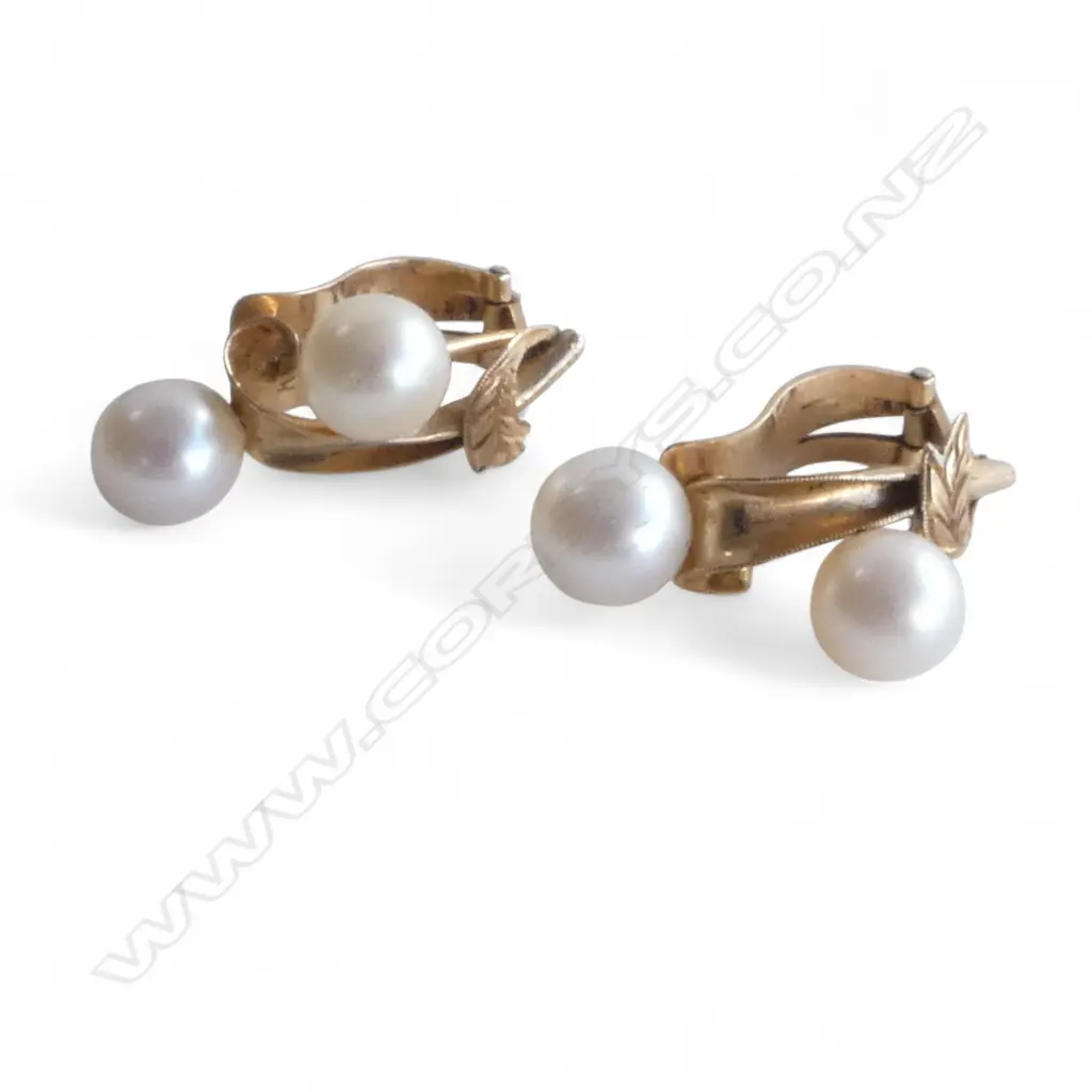 PR 14CT PEARL CLIP ON EARRINGS, 5.40gms Image 1++